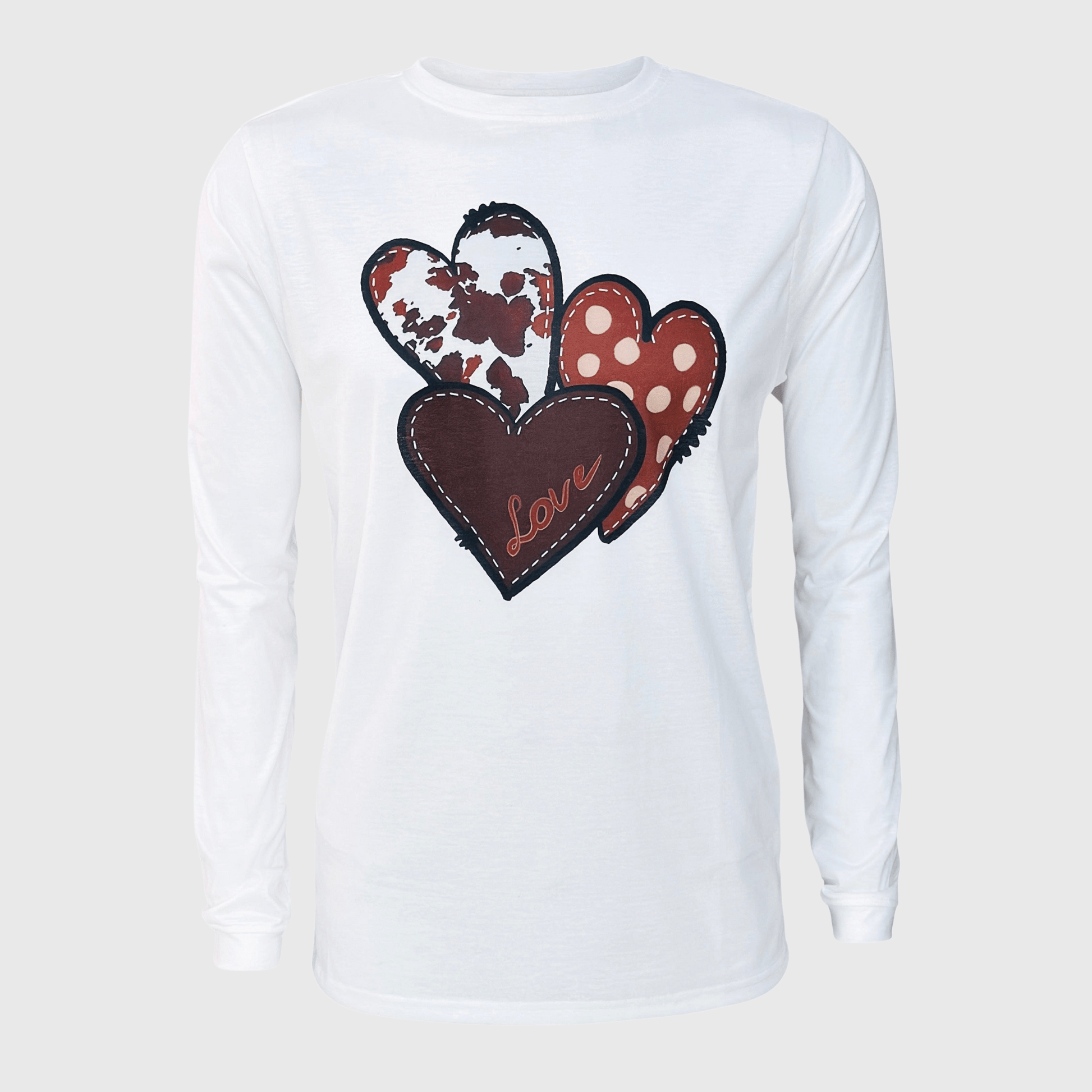 ILTEX Apparel Women's Clothing Heart Cow White Top