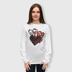 ILTEX Apparel Women's Clothing Heart Cow White Top