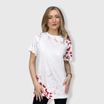 ILTEX Apparel Women's Clothing Leopard Red White Blank Tee