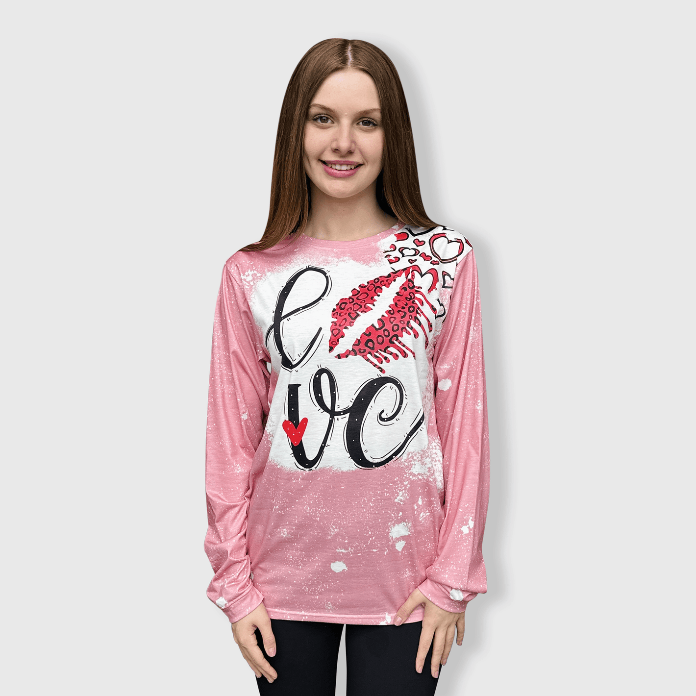 ILTEX Apparel Women's Clothing Love Hearts Dusty Pink Top