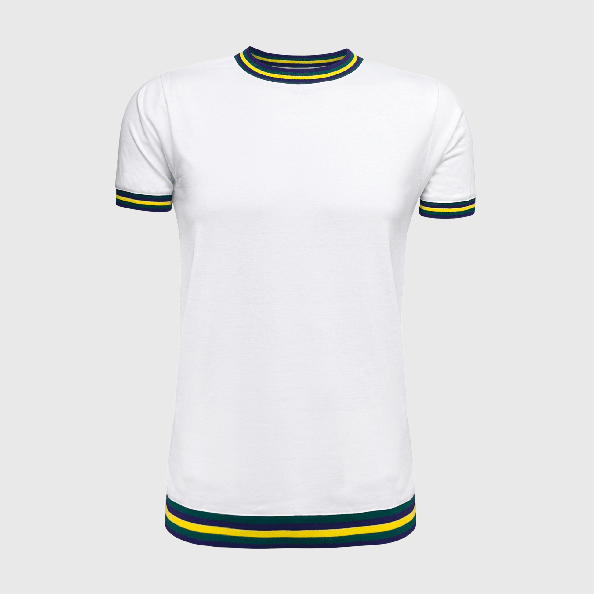 ILTEX Apparel Women's Clothing Mardi Gras White Ringer Tee