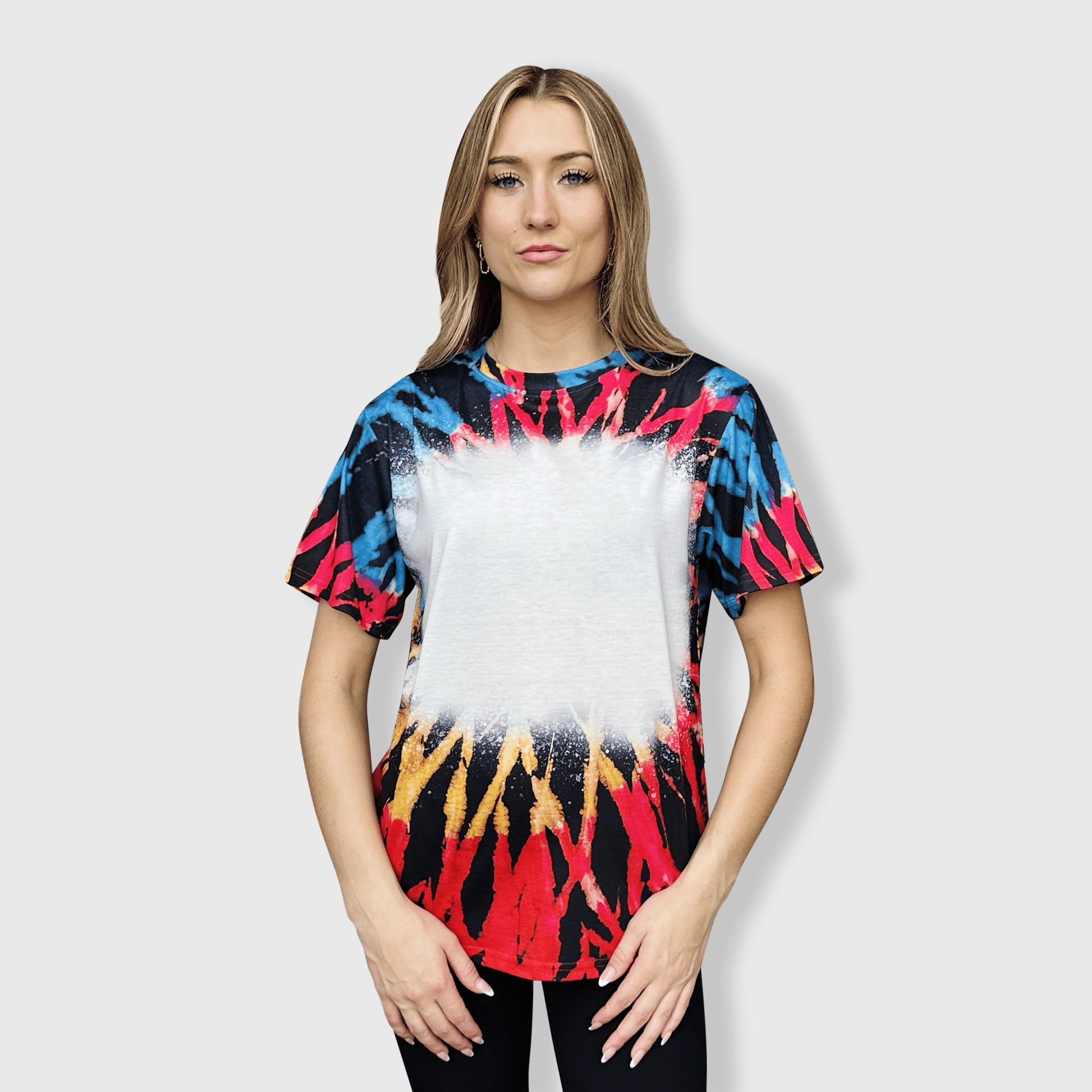 ILTEX Apparel Women's Clothing Reverse Tie Dye Blank Faux Bleached Top - RTD102