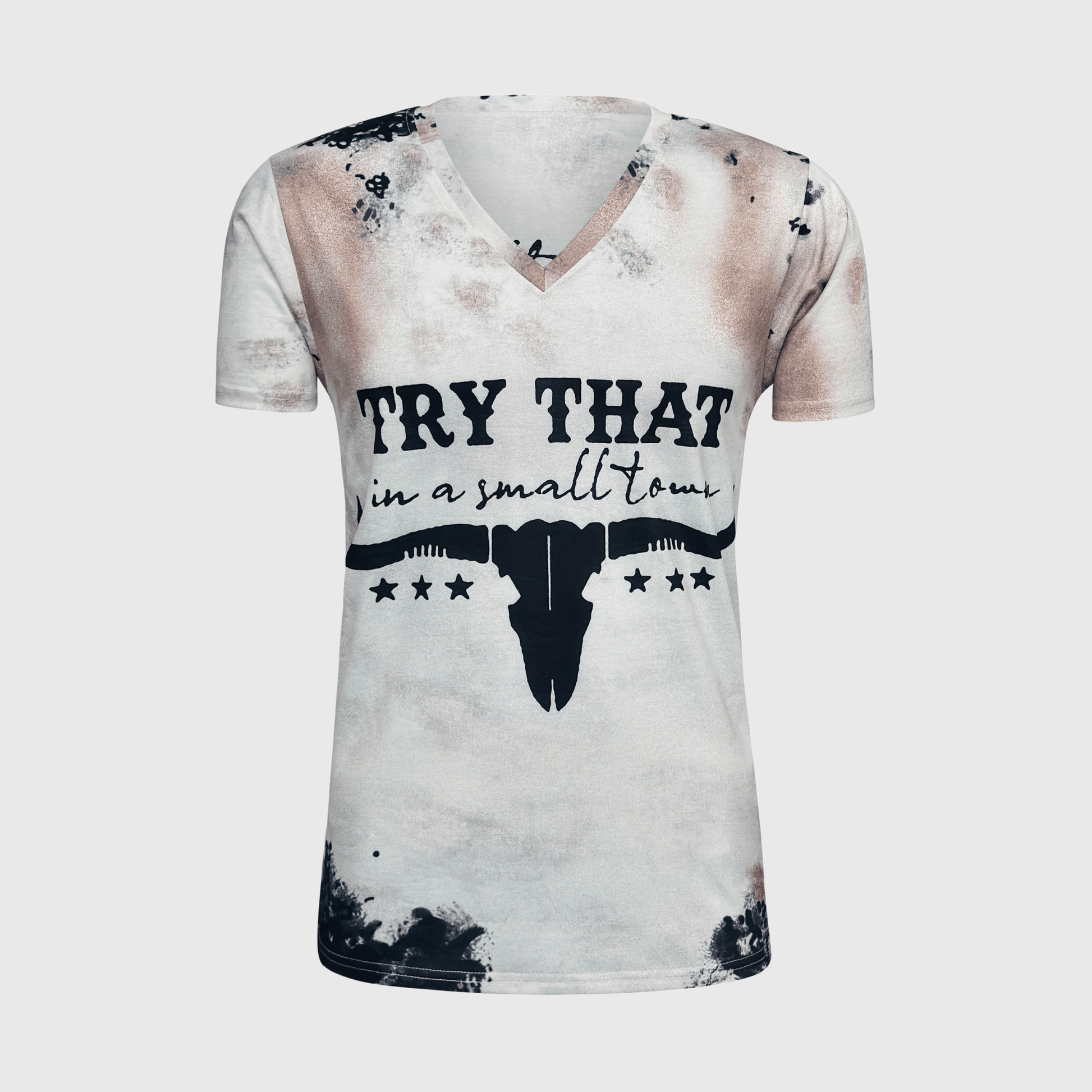 ILTEX Apparel Women's Clothing Rodeo Small Town V-Neck Top