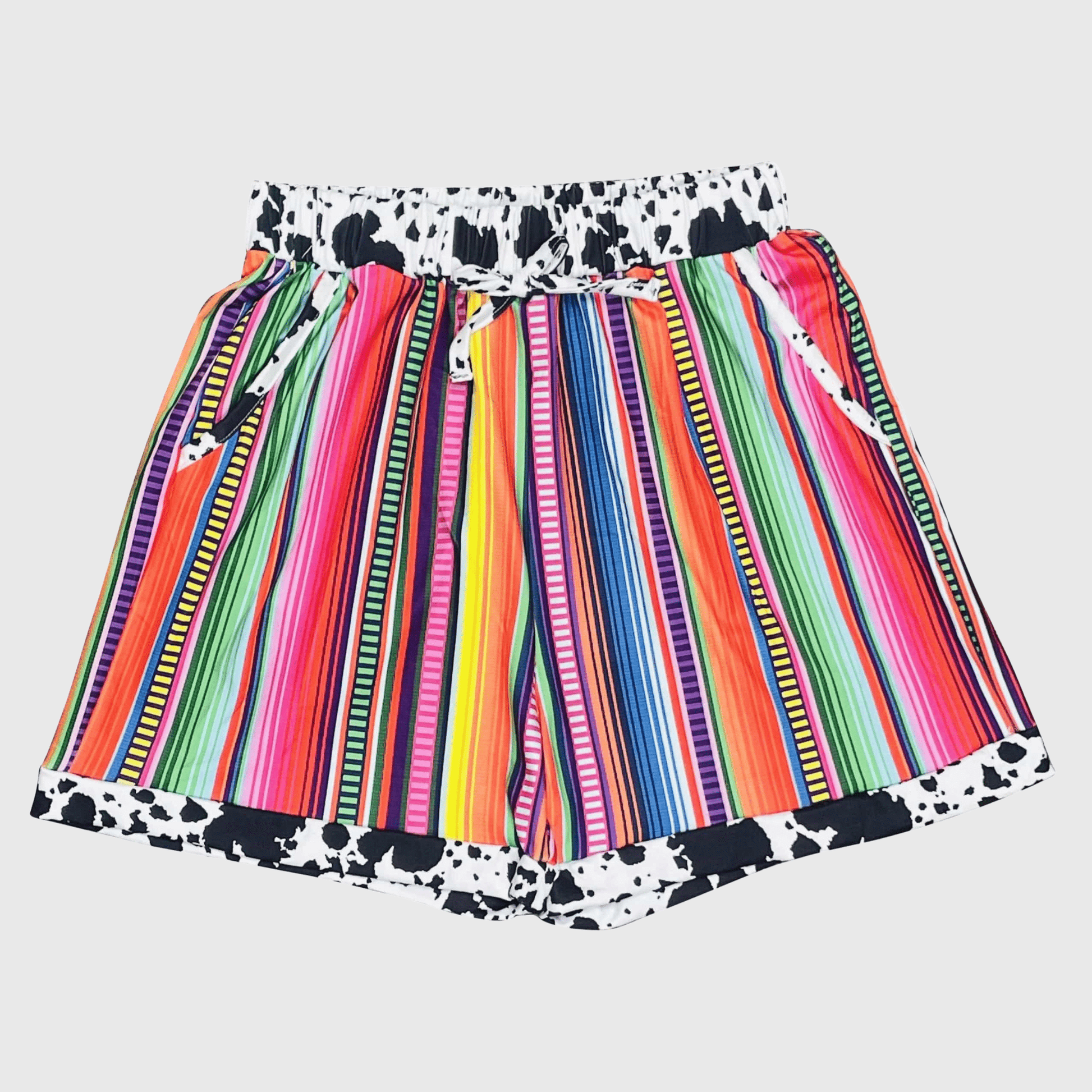 ILTEX Apparel Women's Clothing Serape Cow Black Women's Shorts