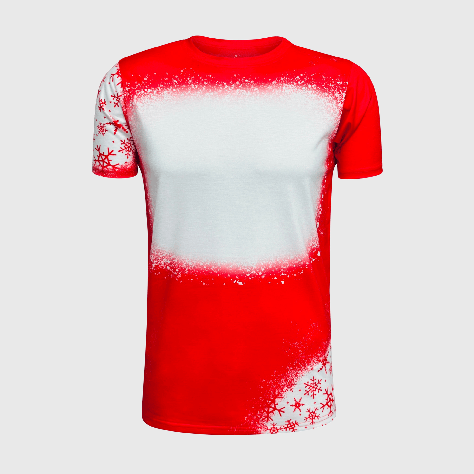 ILTEX Apparel Women's Clothing Snowflakes Red Blank Faux Bleached Top