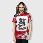 ILTEX Apparel Women's Clothing Stars & Stripes American Mama Faux Bleached Top
