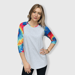ILTEX Apparel Women's Clothing Tie Dye Gray Top