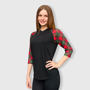 Buffalo Plaid Black Red/Green Top Adult