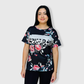 Floral Black Striped Cow Top