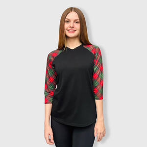 Buffalo Plaid Black Red/Green Top Adult