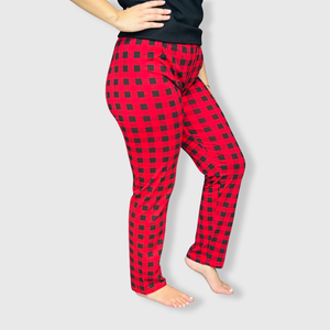 Buffalo Plaid Red Pajama Bottom Adult