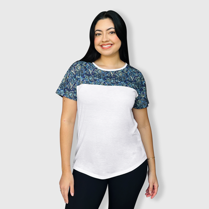 Printed Women Short Sleeve Floral Top