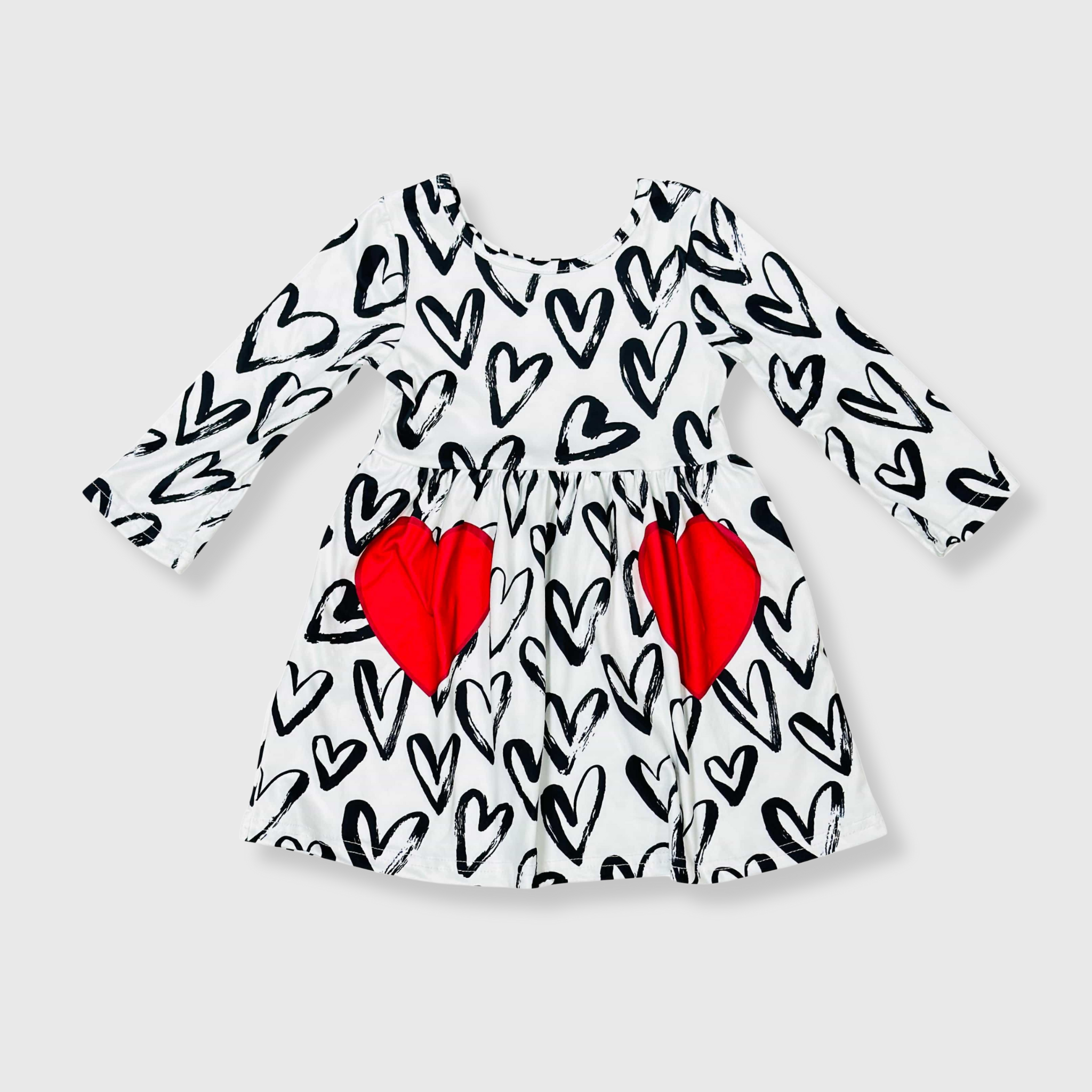 Valentine Heart Black & White Dress