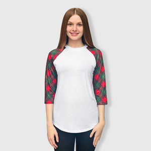 Buffalo Plaid White Red/Green Top Adult