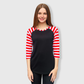 Candy Cane Black Red Stripes Polyester Top