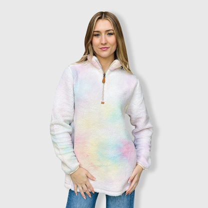 Sherpa Tie Dye Pastel Pullover Women