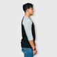 Adult Plain Raglan 3/4 T-Shirt - Black Body