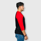 Adult Plain Raglan 3/4 T-Shirt - Black Body