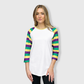 Mardi Gras Striped White Top