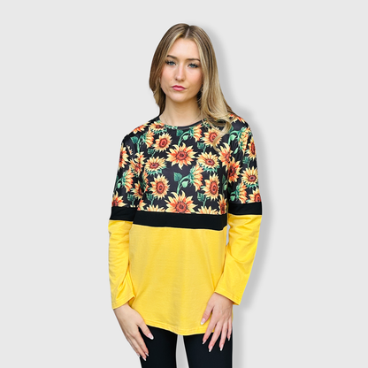 Color Block Sunflower Yellow Top