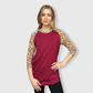 Cheetah Leopard Print Maroon Top