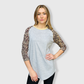 Cheetah Raglan Gray/Cheetah Adult