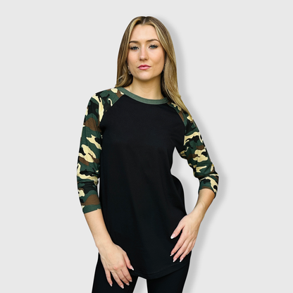 Camouflage Raglan Black/Camo