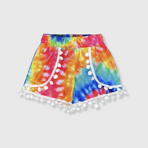 Tie Dye Pom Pom Shorts Kids