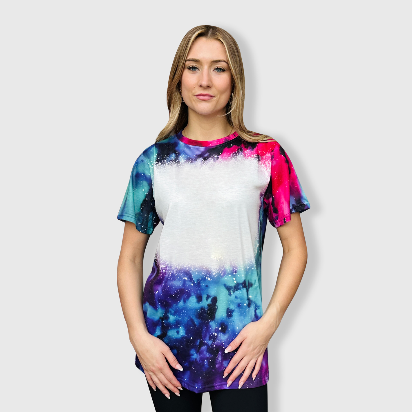 Cosmic Galactic Tie Dye Blank Faux Bleached Top