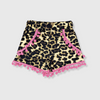 Cheetah Pom Pom Shorts Kids - Hot Pink