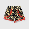 Cheetah Pom Pom Shorts Kids - Red