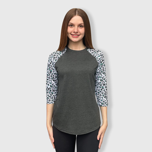 Cheetah Charcoal Green Polyester Top