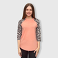 Cheetah Coral Polyester Top