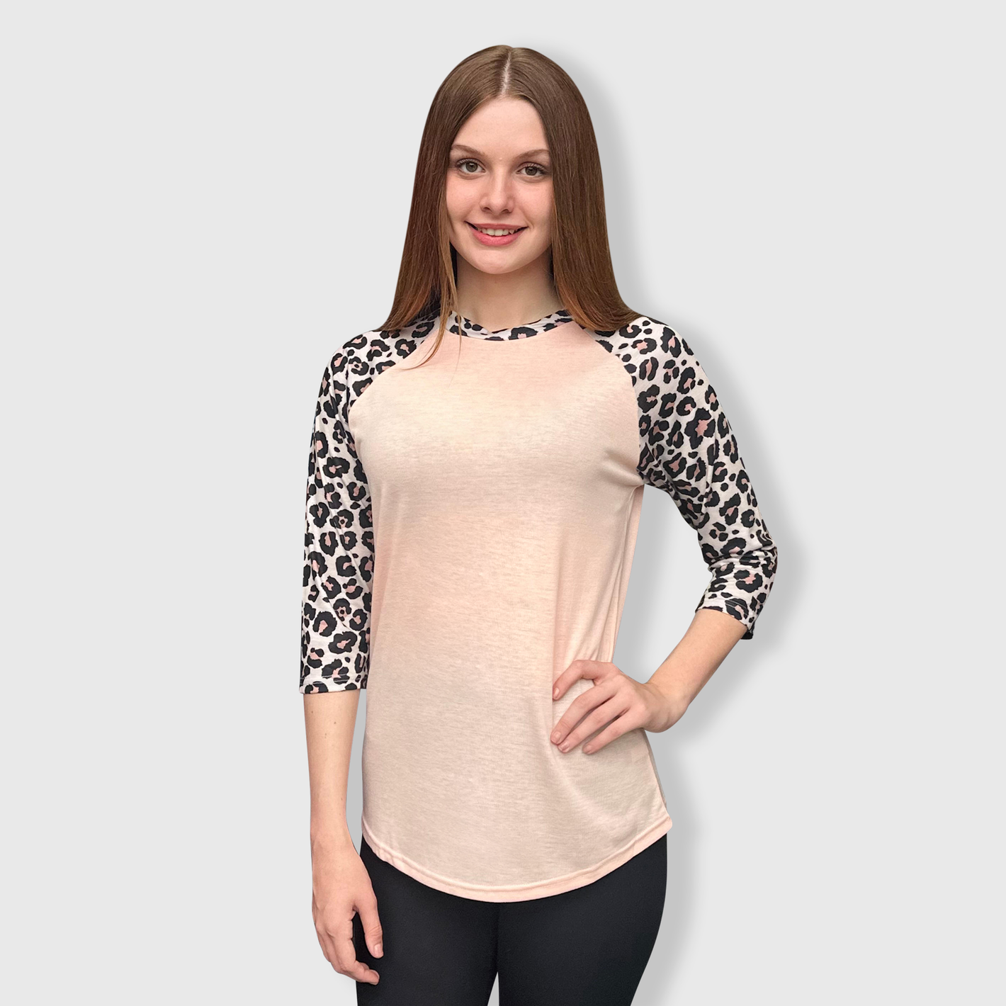 Cheetah Cream Polyester Top