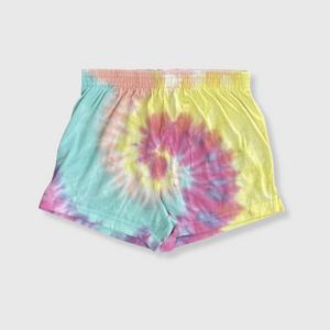 Tie Dye Elastic Shorts Magenta Mint  - Youth