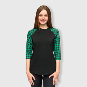 Buffalo Plaid Black Green Top Adult