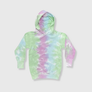 Tie Dye Youth Seafoam Aqua Pink Heavyweight Hoodie