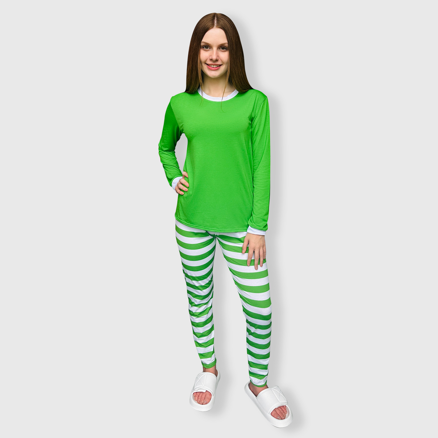 Christmas Green White Family Pajama Set (Kids & Adult)