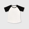 Short Sleeve Blank Raglan Kids - White/Black