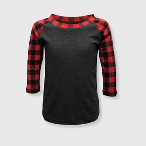 Buffalo Plaid Charcoal Red Kids