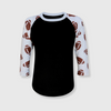 Football Print Raglan Kids - Black/White