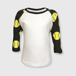 Softball Print Raglan Kids