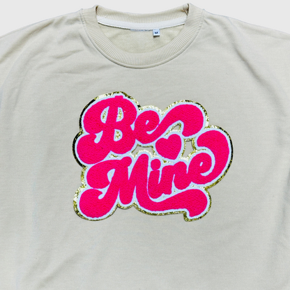 CP1015 - 'Be Mine' Pink Chenille Patch