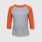 Kids Plain Raglan 3/4 T-Shirt - Gray Body