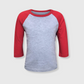 Kids Plain Raglan 3/4 T-Shirt - Gray Body