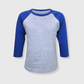 Kids Plain Raglan 3/4 T-Shirt - Gray Body