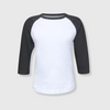 Kids Plain Raglan 3/4 T-Shirt - White Body - White/Black