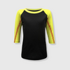 Softball Sleeve Raglan Kids - Black/Yellow