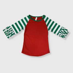 Striped Red Green Christmas Ruffle