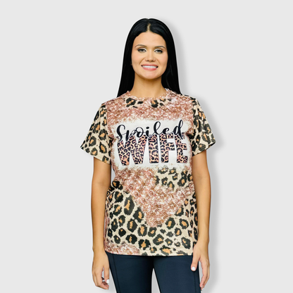 Cheetah 'Spoiled Wife' Faux Bleached Top